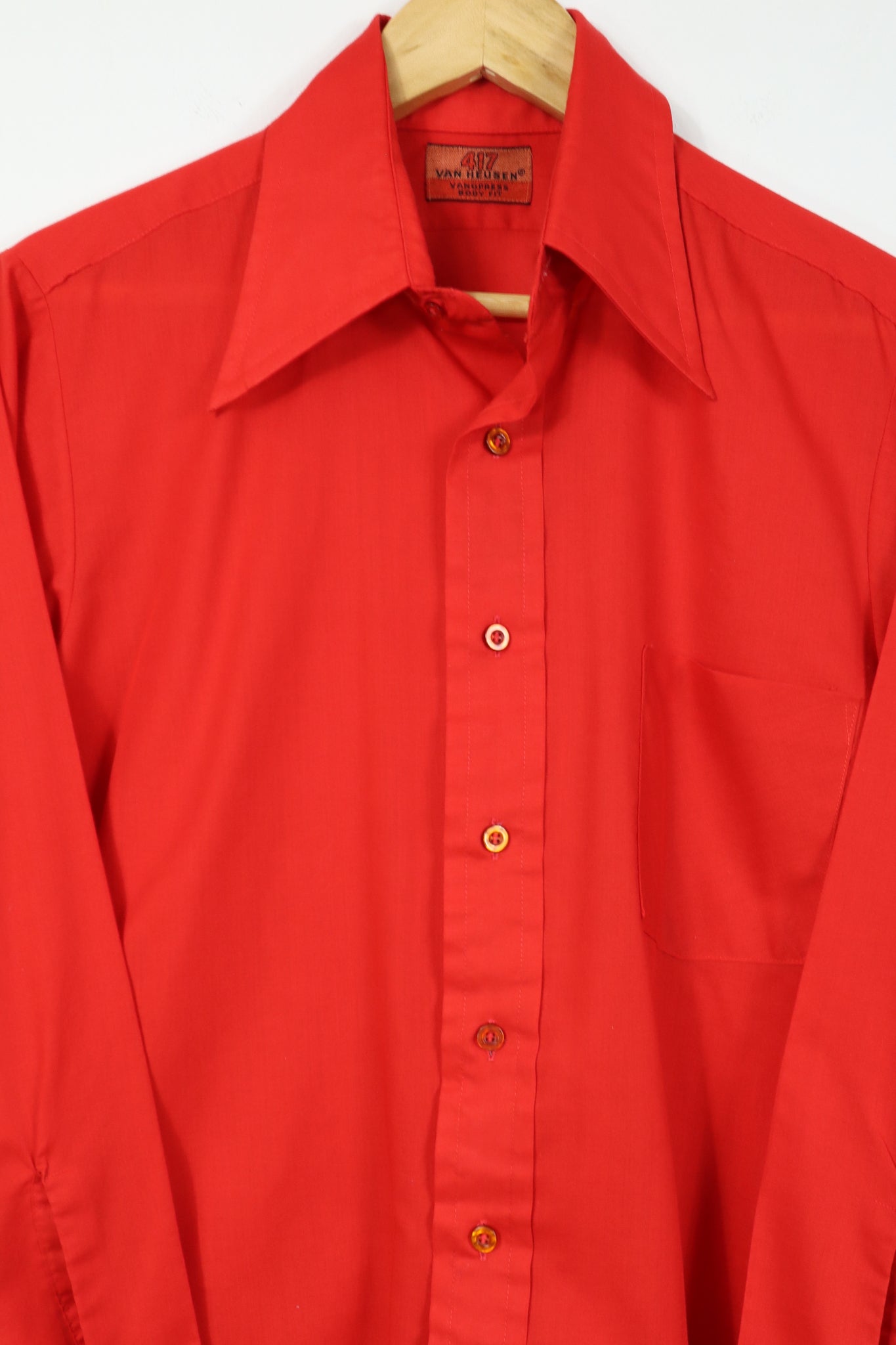 Vintage Sheer Red Button-Down