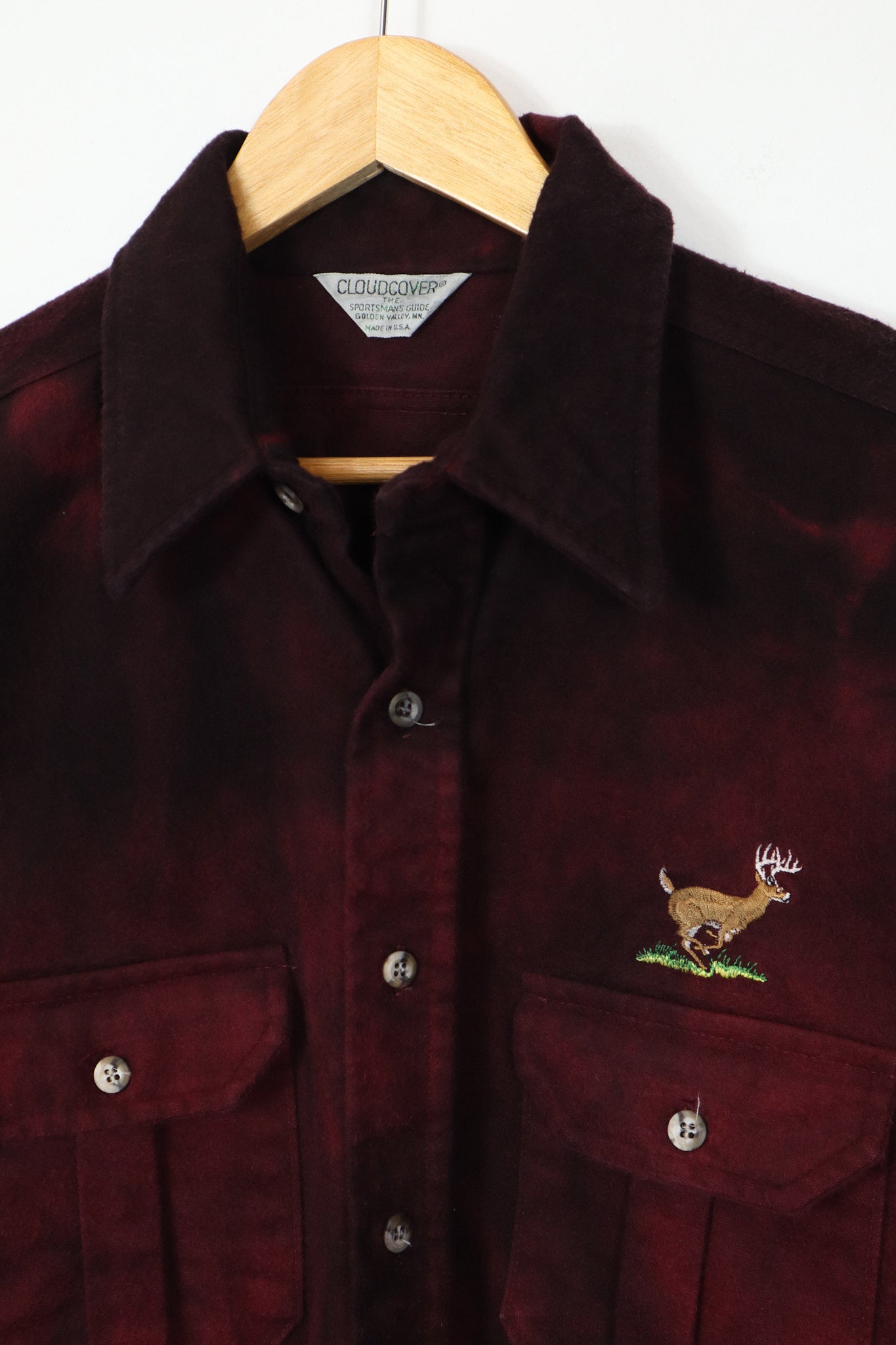 Vintage Embroidered Buck Dyed Flannel Button-Down