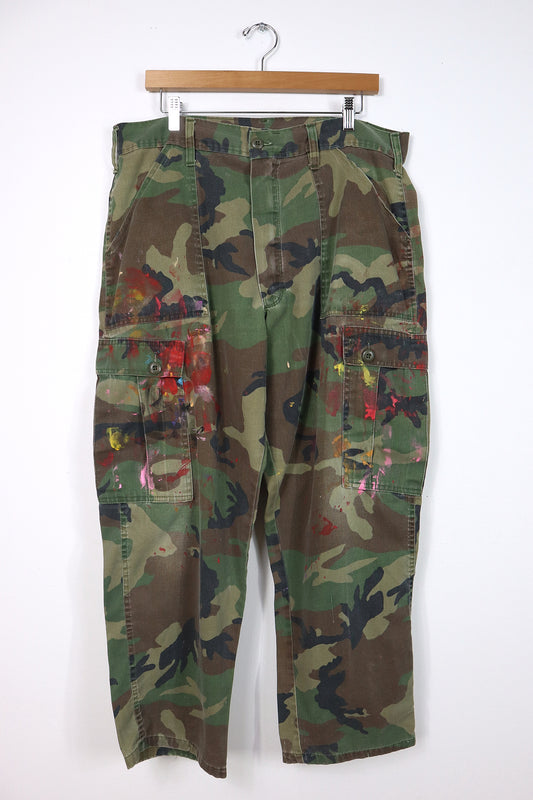 Vintage Paint Splattered Camo Pants