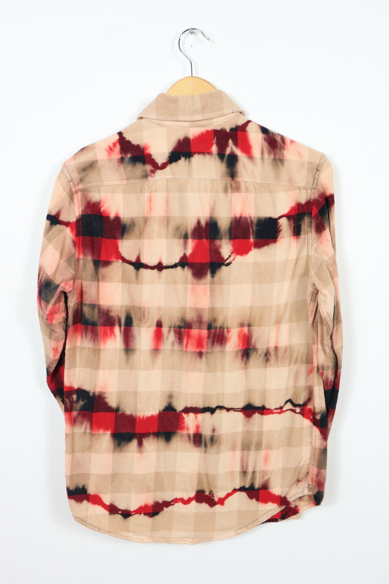 Vintage Red Bleach Flannel Button-Down 04