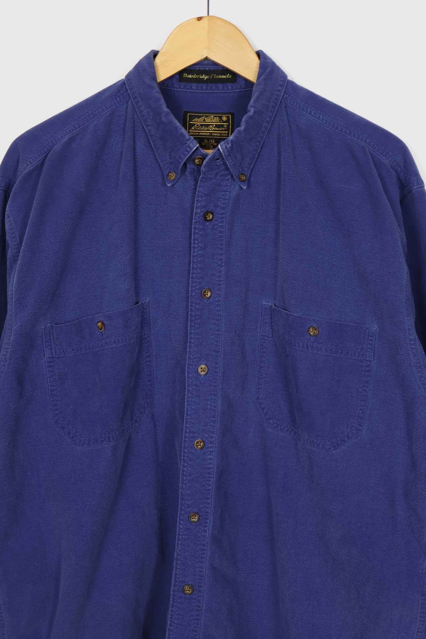 Vintage Eddie Bauer Blue Flannel Button-Down Shirt