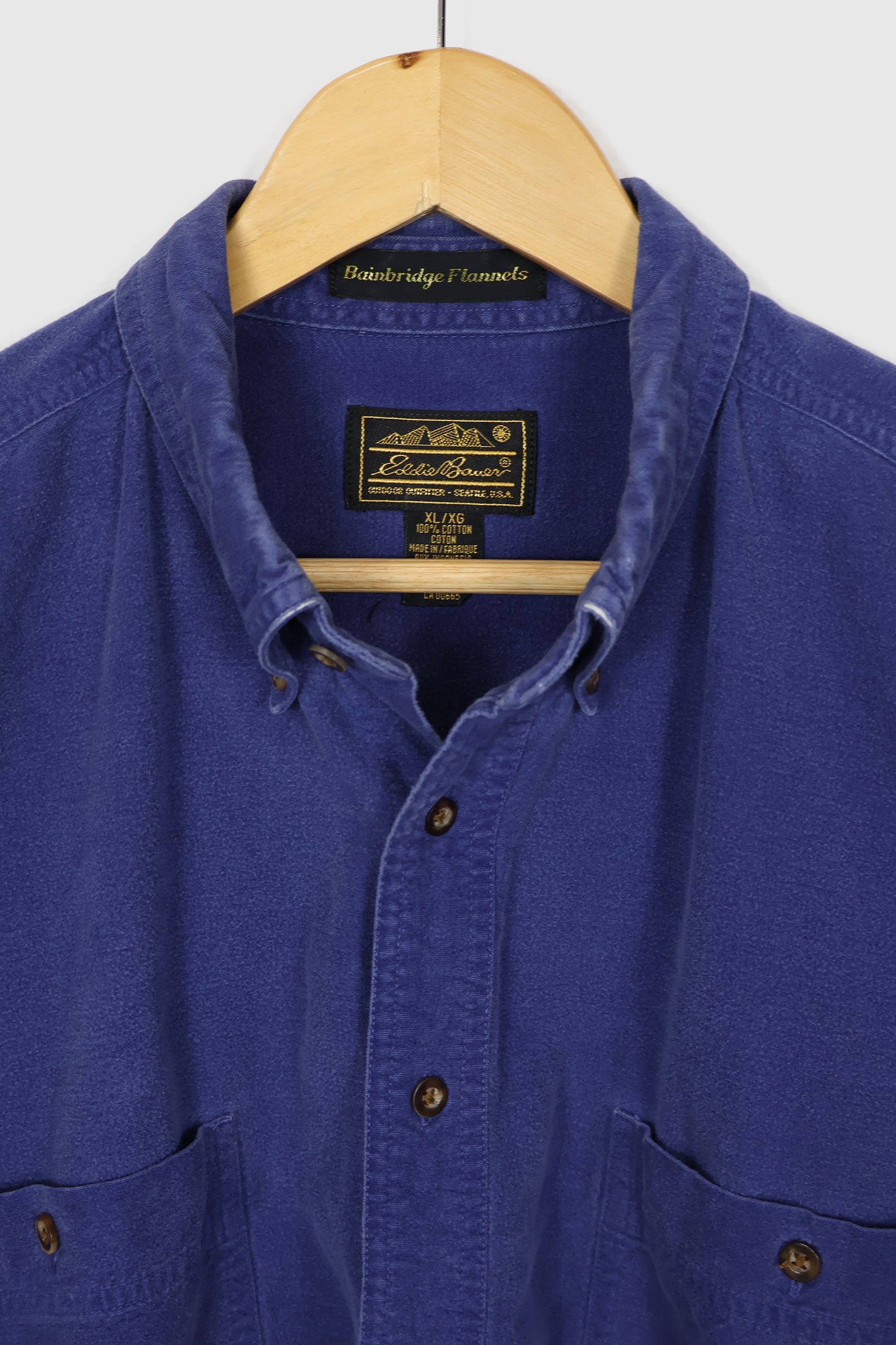 Vintage Eddie Bauer Blue Flannel Button-Down Shirt