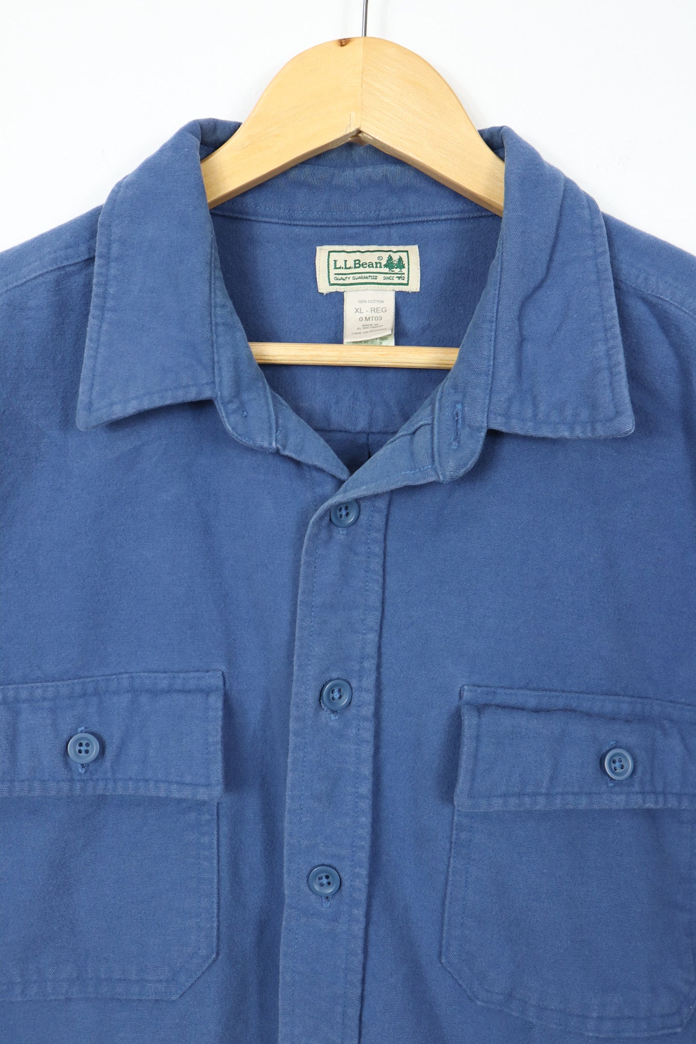 Vintage L.L. Bean Blue Flannel Button-Down Shirt 02