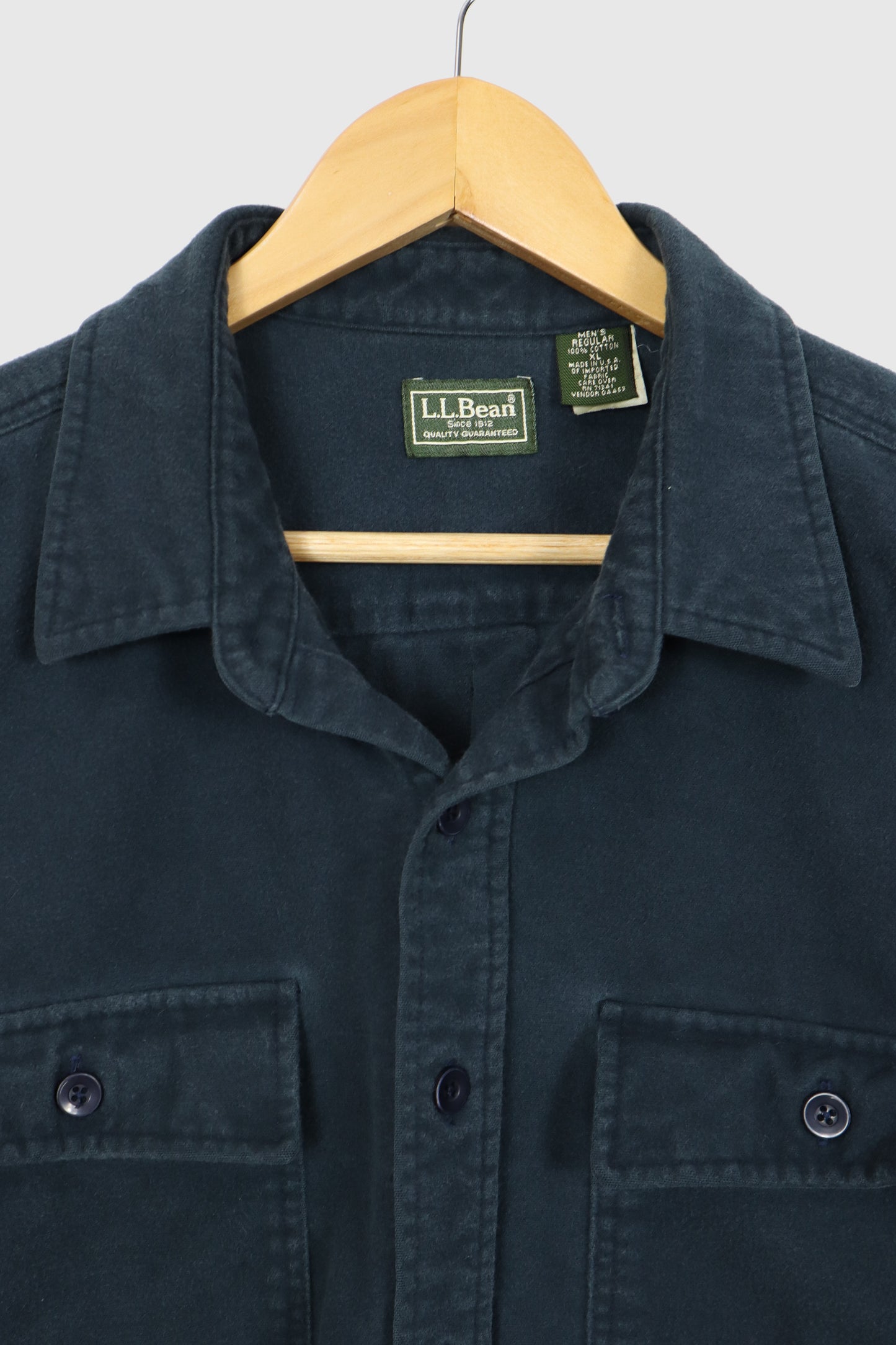 Vintage L.L. Bean Blue Flannel Button-Down Shirt