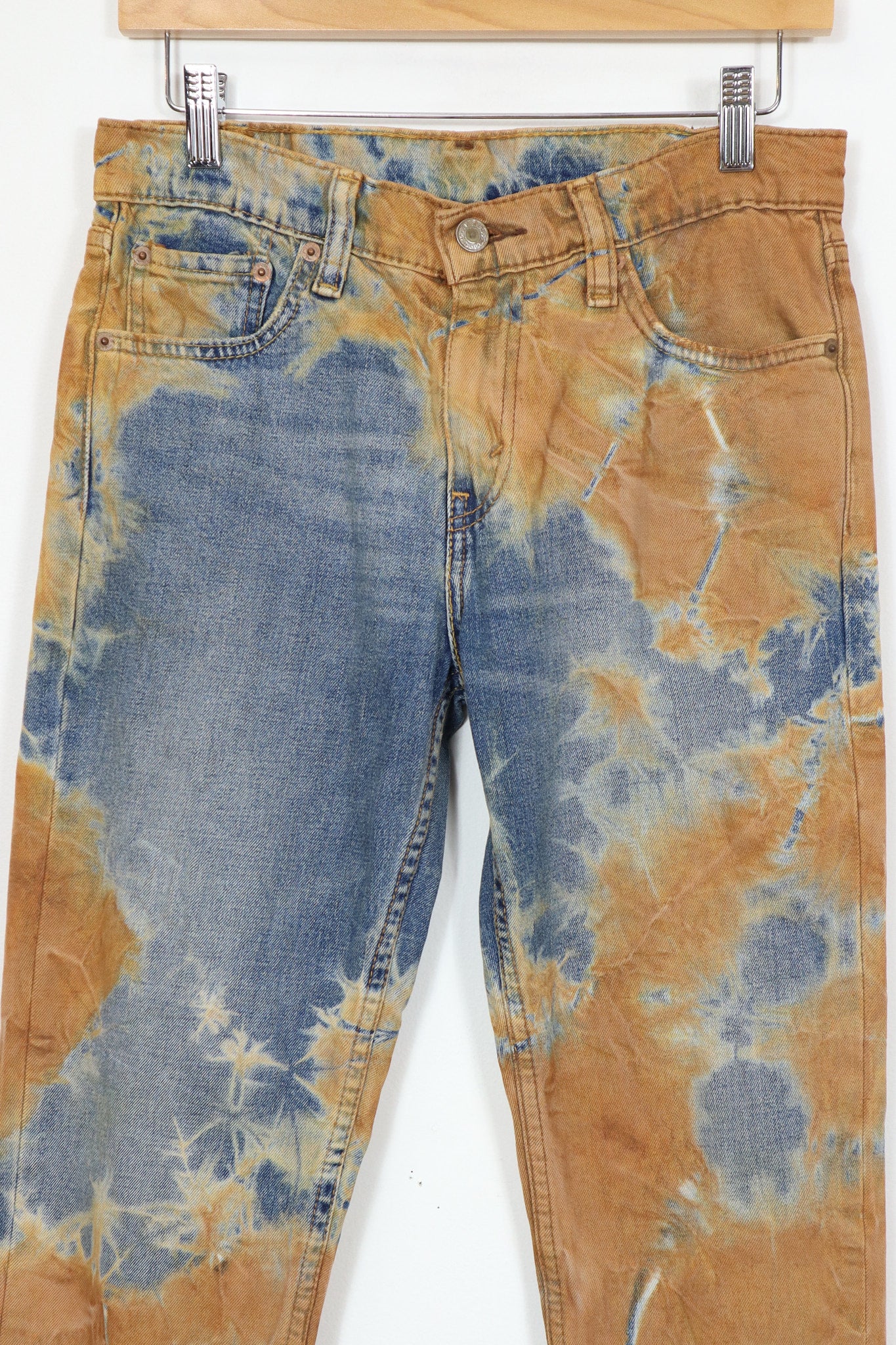 Vintage Reworked Rust Dyed Levis Skinny Fit Jeans