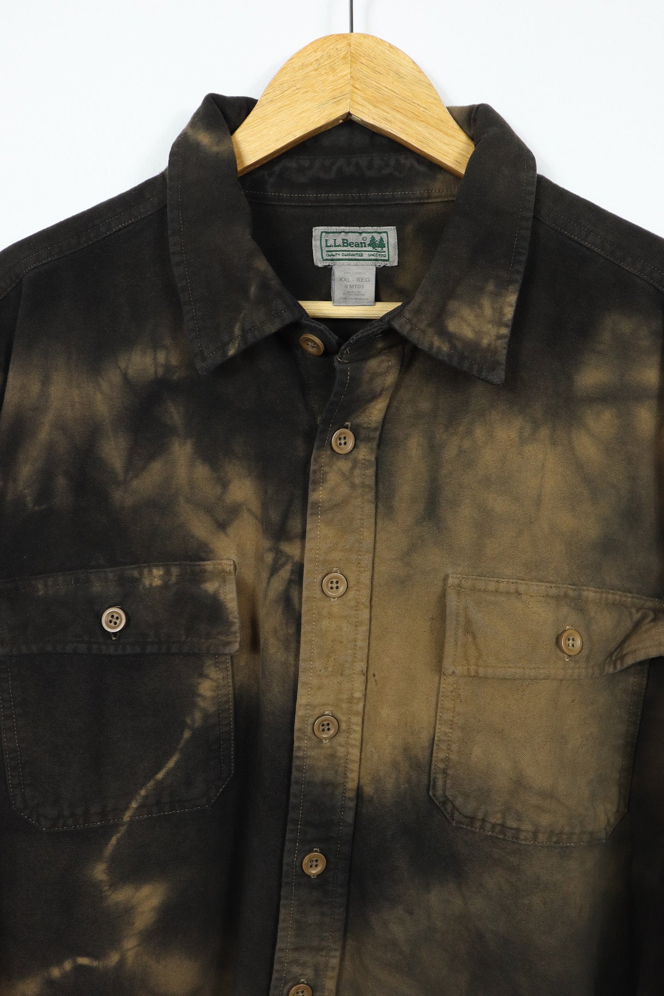 Upcycled L.L. Bean Dyed Flannel Button-Down