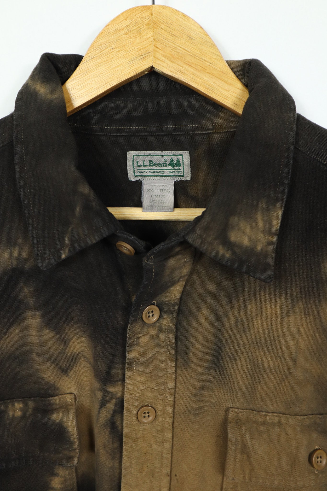 Upcycled L.L. Bean Dyed Flannel Button-Down