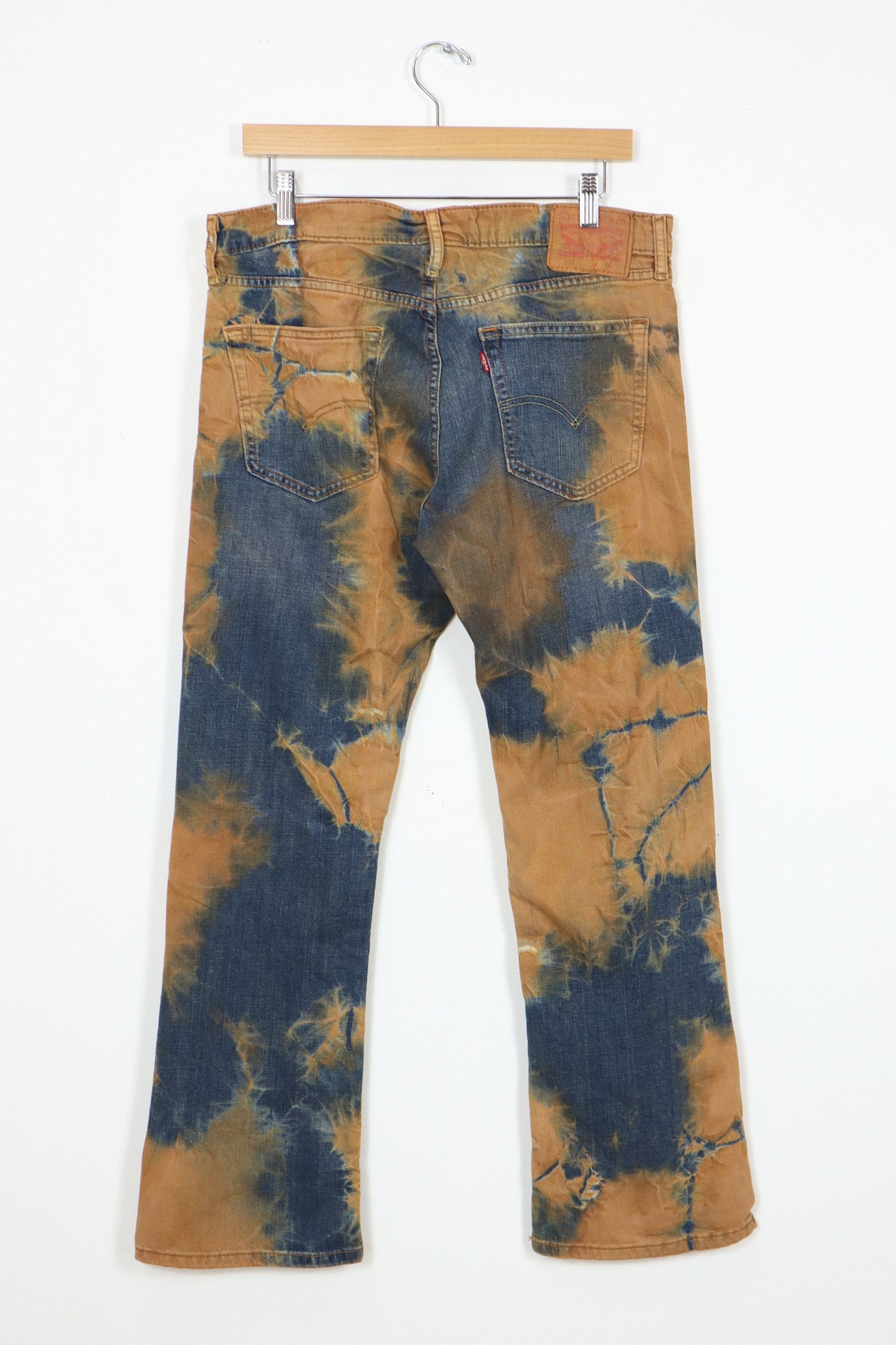 Vintage Reworked Rust Dyed 527 Boot Cut Levis Jeans (womens)