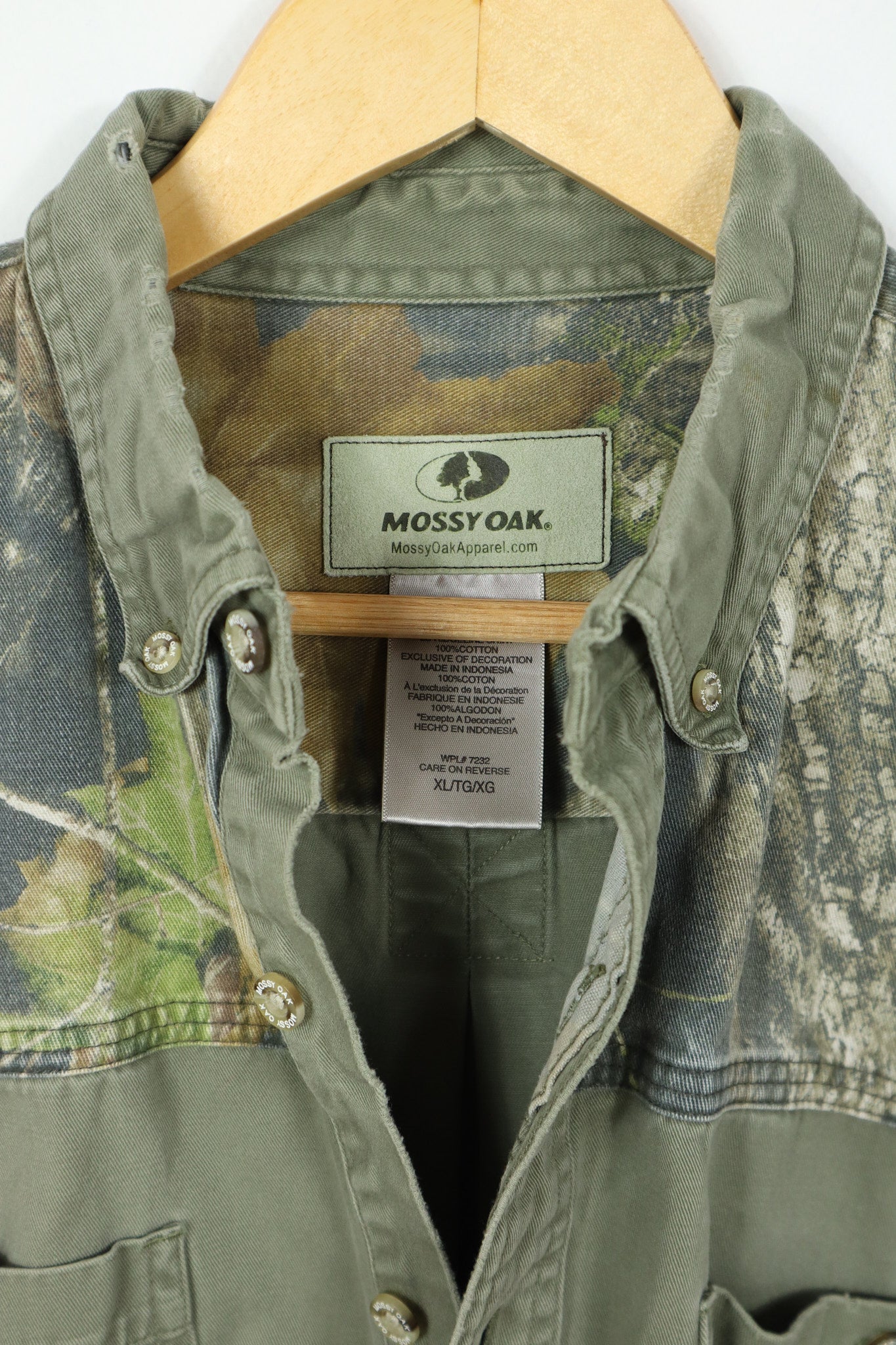 Vintage Frayed Camo Button-Down Shirt