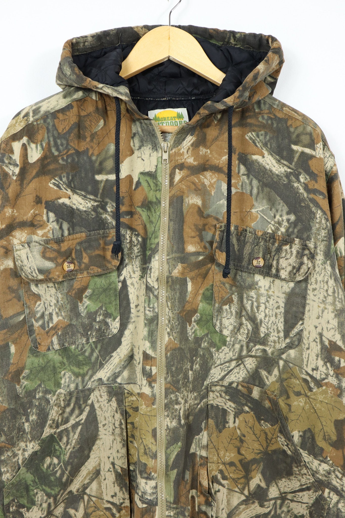 Vintage Camo Hooded Full Zip Jacket