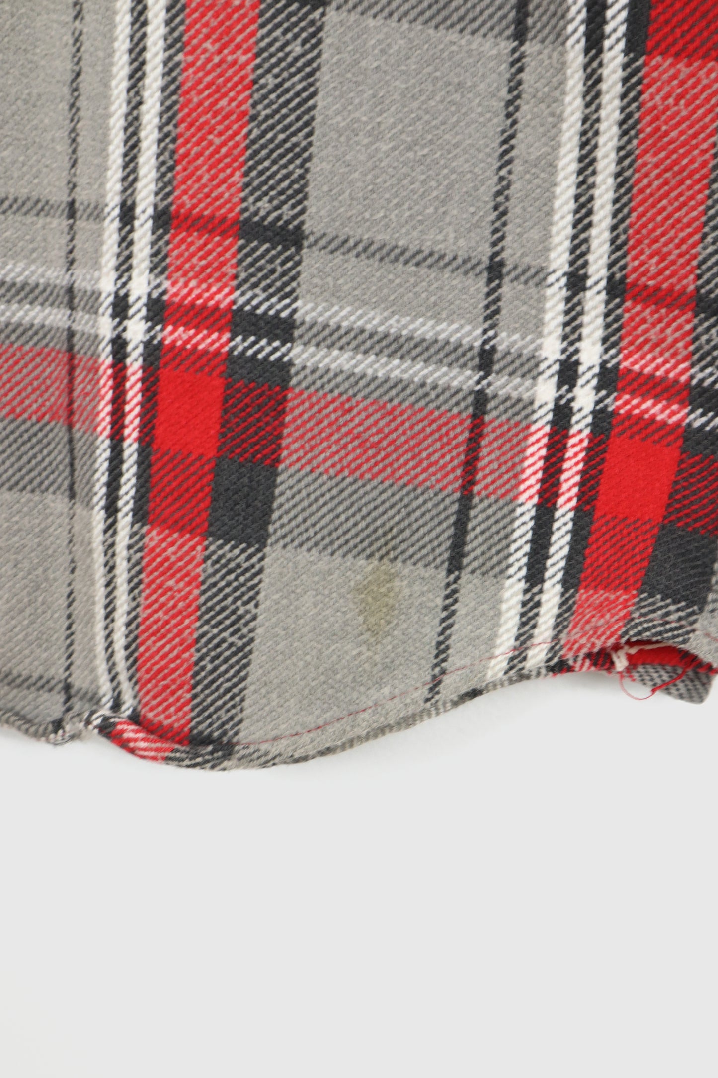 Vintage Grey Plaid Button-Down Shirt