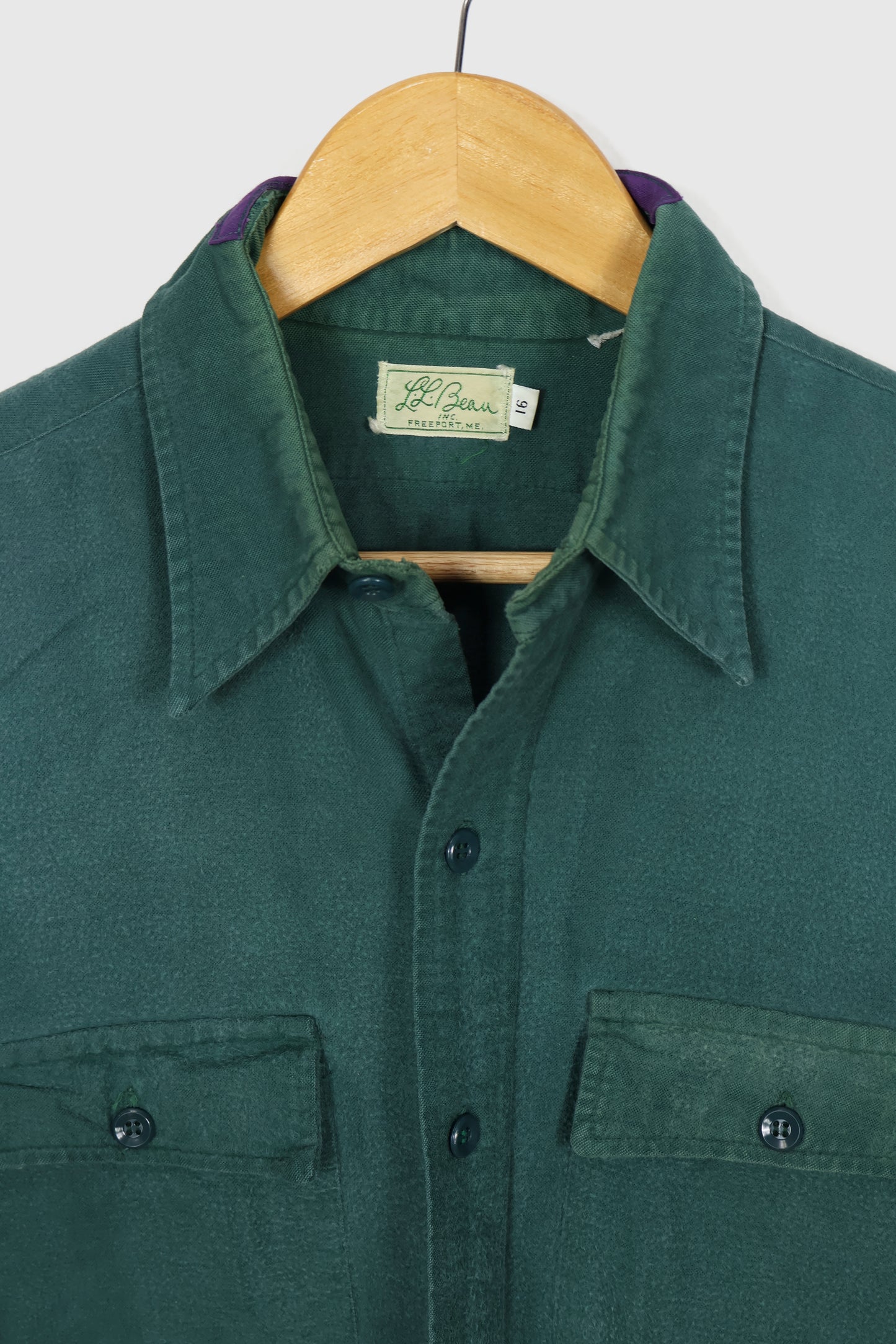 Vintage L.L. Bean Mended Flannel Button-Down Shirt