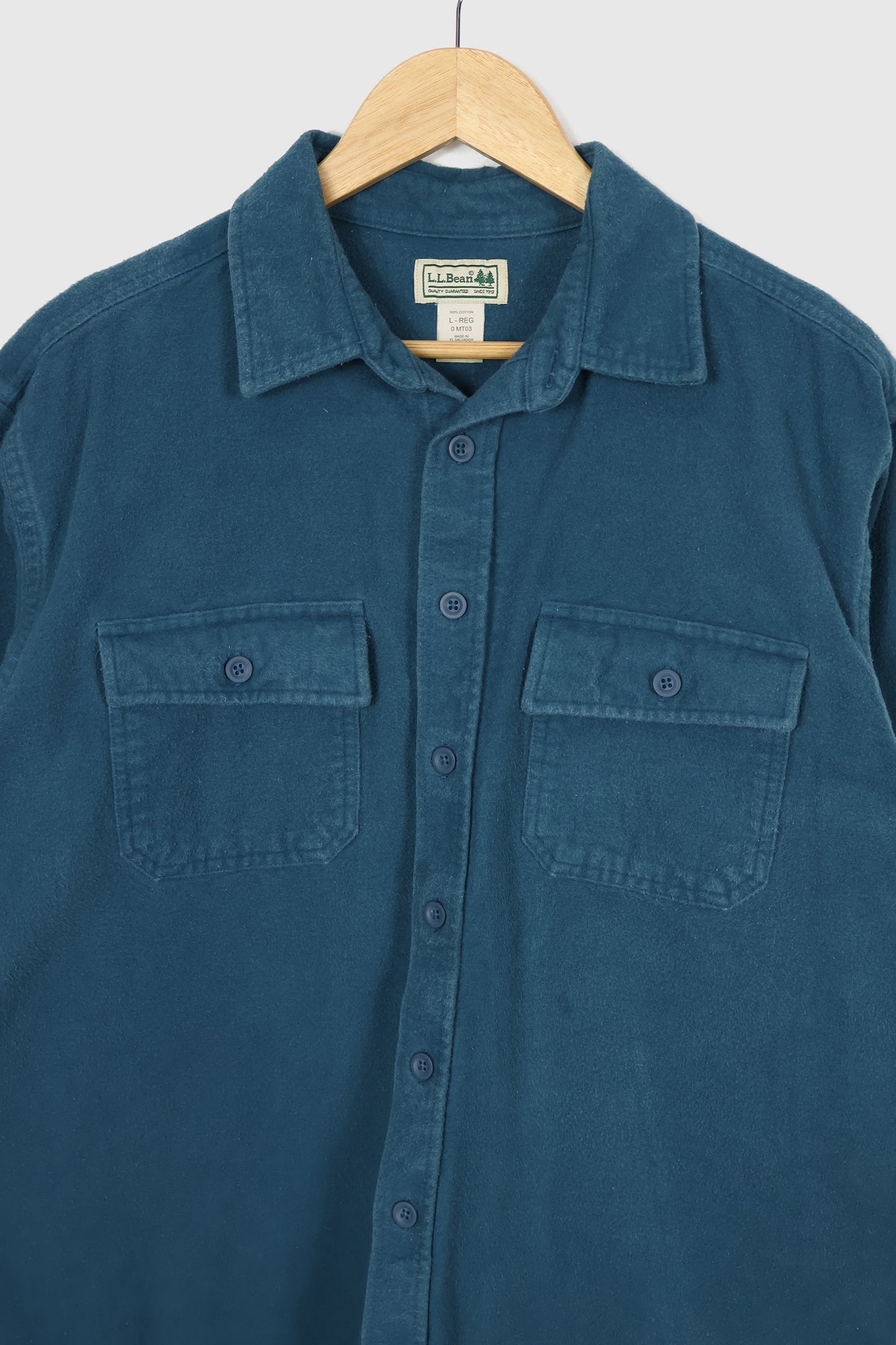 Vintage L.L. Bean Green Flannel Button-Down Shirt