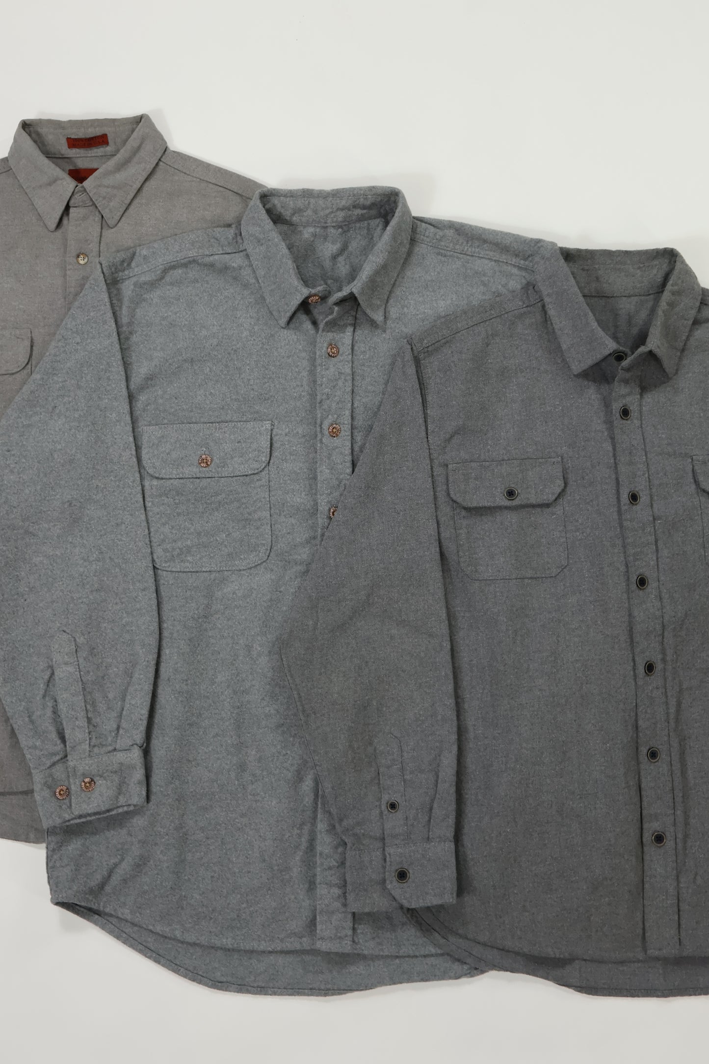 Mystery Solid Grey Flannel Button-Down Shirt