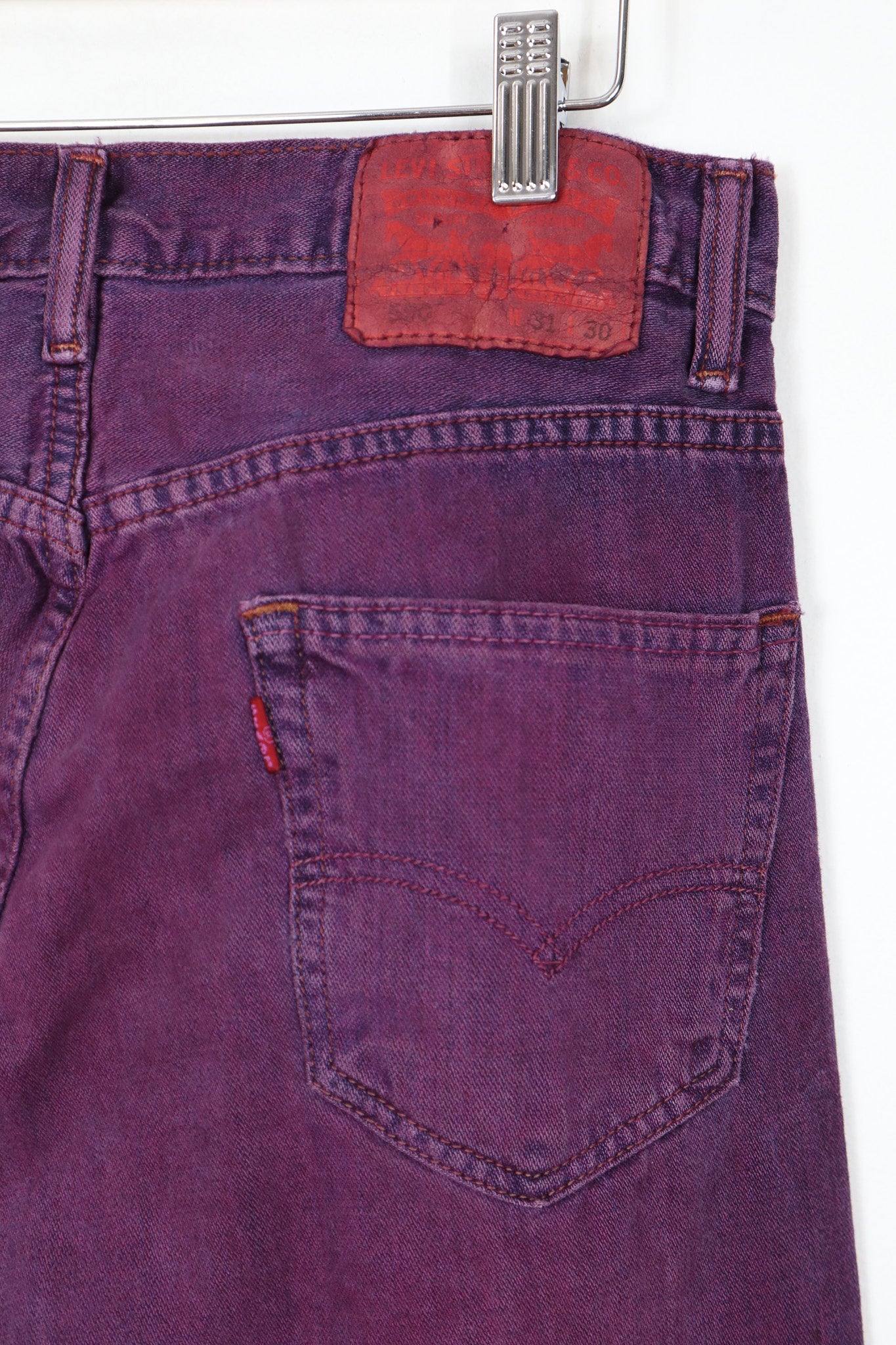 Vintage Reworked Overdyed Levis Straight Relaxed Fit Jeans