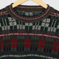Vintage Heavyweight Grey Block Pattern Sweater