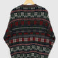 Vintage Heavyweight Grey Block Pattern Sweater