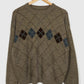 Vintage Green Argyle Sweater